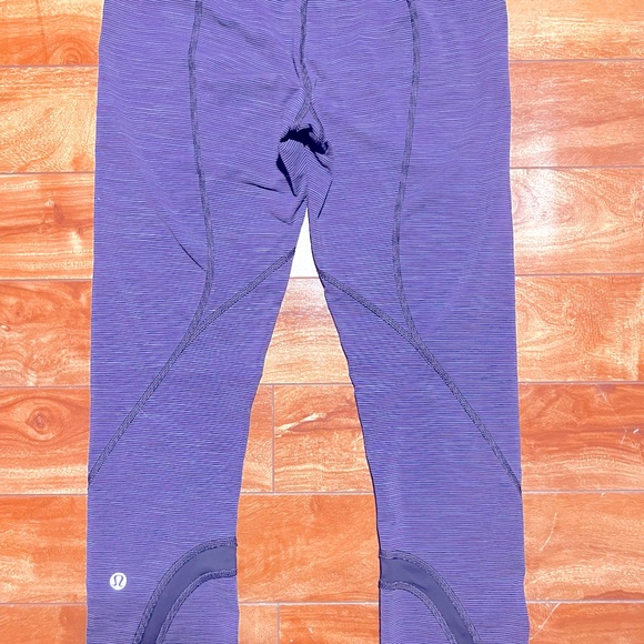 LULULEMON Run Pace Crop Pants Wee Are From Space Deep Indigo Navy Inkwell Sz 4 - Picture 5 of 6